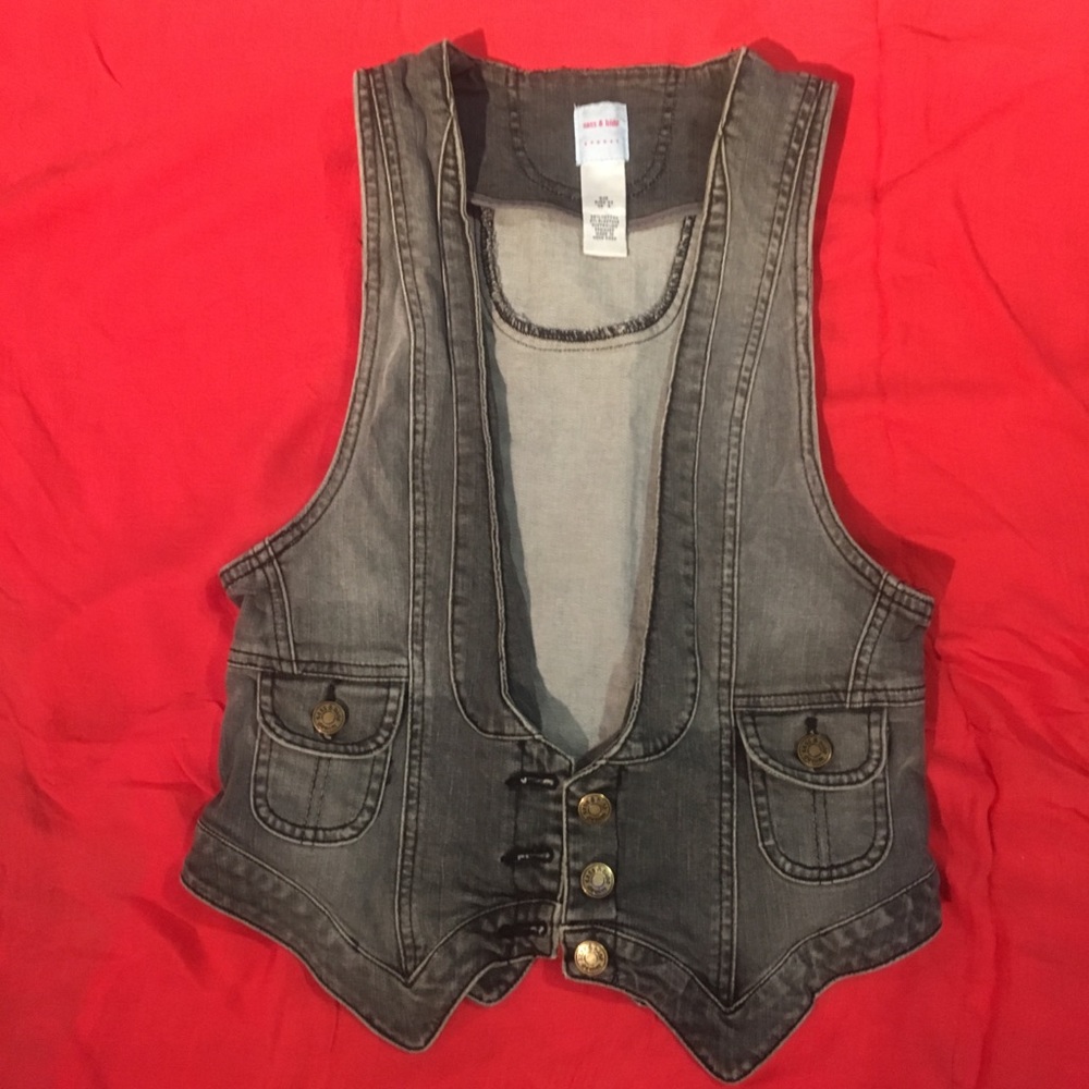 Sass And Bide grey denim Vest SYDNEY LABEL - RARE!